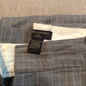 Grey striped slacks. Banana republic factory.